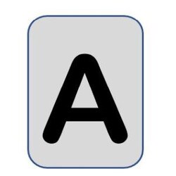 Aluminium label black/silver 40X25mm - Letter A